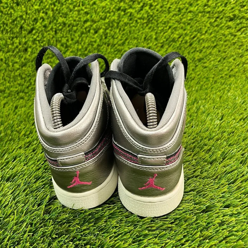 Nike Air Jordan 1 Phat Girls Size 6.5Y‎ Silver Black Pink Walking Shoes Sneakers